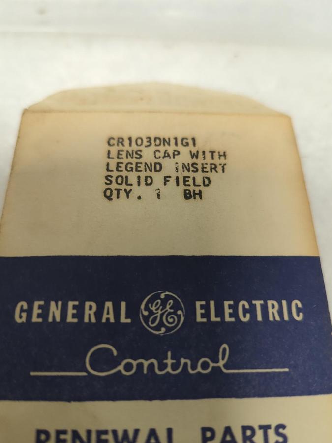 GENERAL ELECTRIC,CR103DN1G1,LENS CAP WITH LEGEND INSERT GREEN NOS