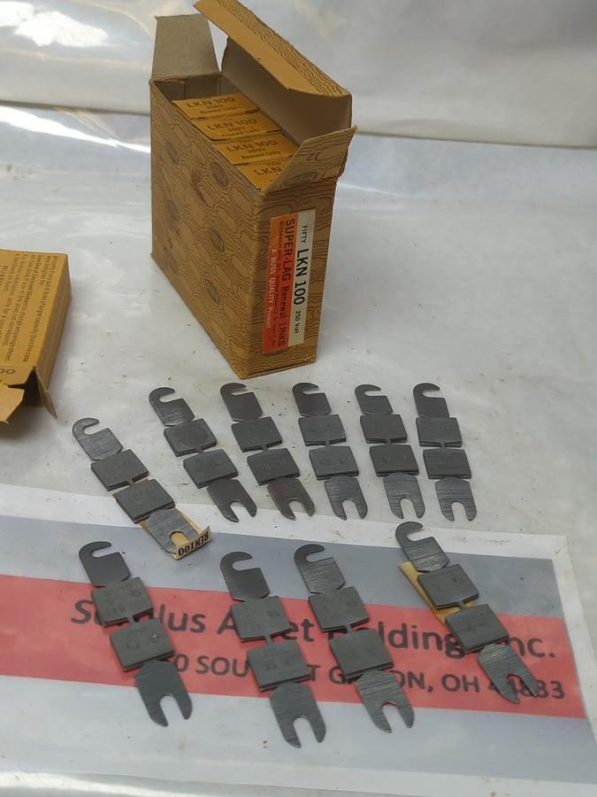 COOPER BUSSMANN,LKN 100,SUPER-LAG FUSE LIKE 250V LOT OF 50 NOS