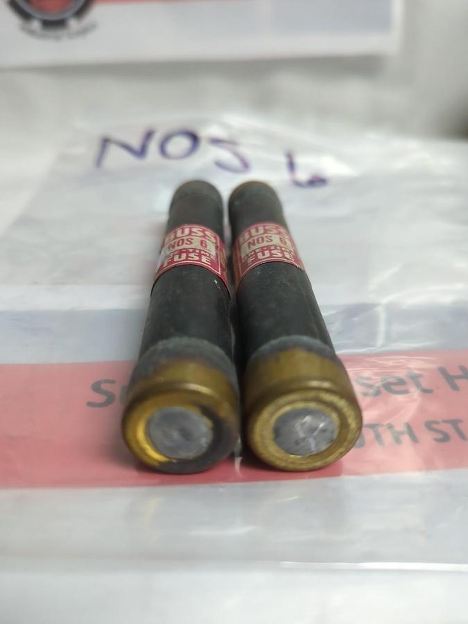 Used COOPER BUSSMANN,NOS 6,ONE-TIME 6 AMP FUSE LOT OF 2 PRE-OWNED