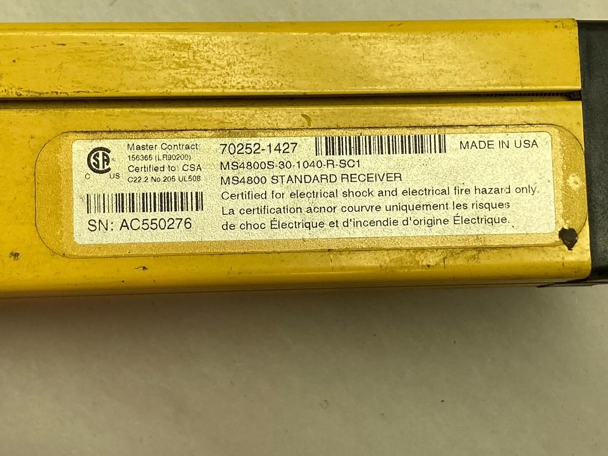 Used STI,MS4800S-30-1040-R-SC1,Safety Light Curtain Reciever