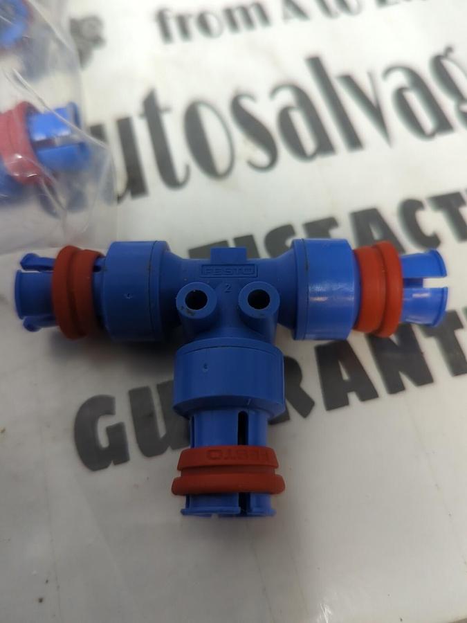 FESTO,10083,PNEUMATIC UNION TEE PUSH-ON 3/8 INCH LOT OF 14 NOS