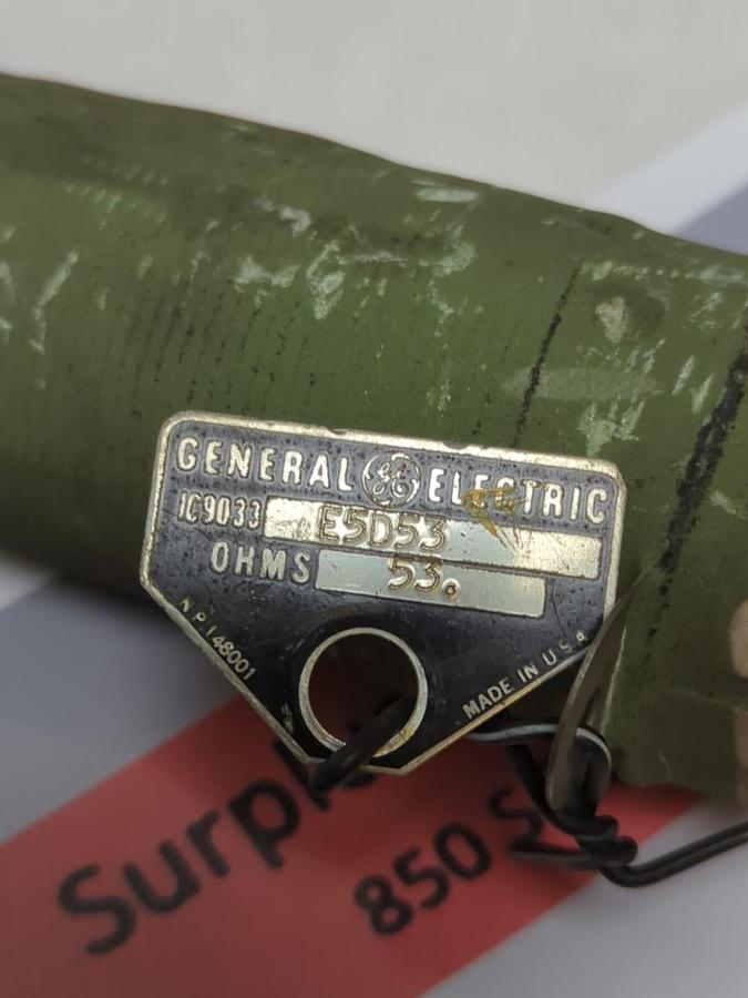 Used GENERAL ELECTRIC,IC9033 E5053,RESISTOR 53 OHMS PRE-OWNED