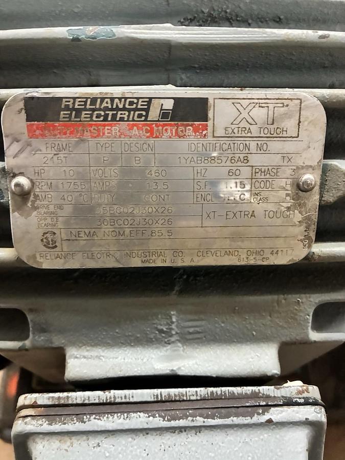 Used DURCO,2X3X15-10A/96-RV,MARK III MK3 CENTRIFUGAL PUMP XT MOTOR 10HP 1755RPM 3PH