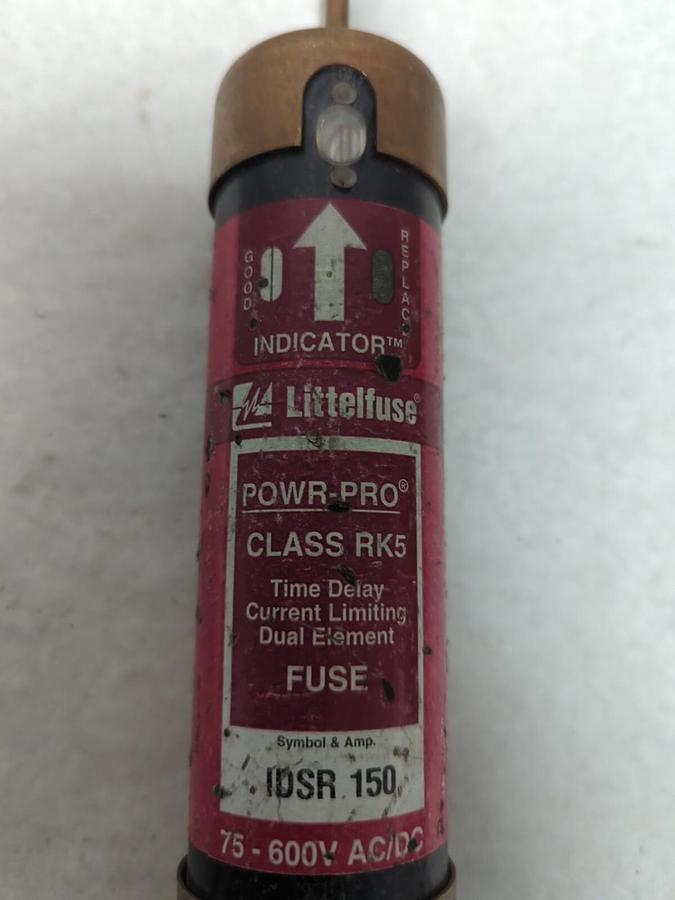 Used LITTELFUSE,IDSR150,INDICATOR 150 AMP FUSE PRE-OWNED