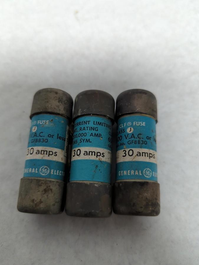 Used GENERAL ELECTRIC,GF8B30,CLF FUSE 30 AMP LOT OF 3 PRE-OWNED