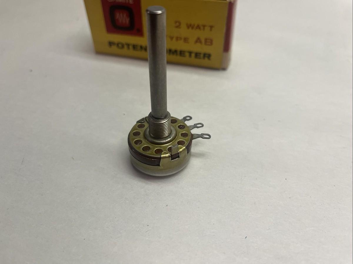 Used OHMITE,CU-1021,TYPE AB 2 WATT U-LINEAR 1 OHMS POTENTIOMETER