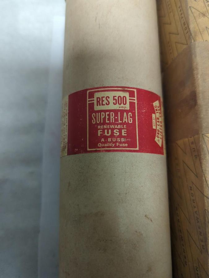 COOPER BUSSMANN,RES 500,SUPER-LAG RENEWABLE FUSE 500 AMP NOS