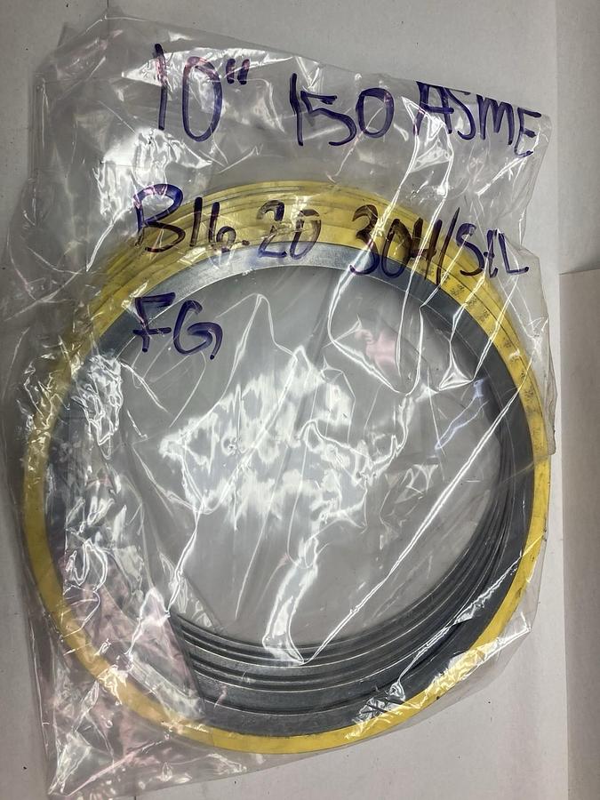 Flexitallic,150 ASME,10 Inch Spiral Round Gasket B16.20 304L/SEL LOT OF 6