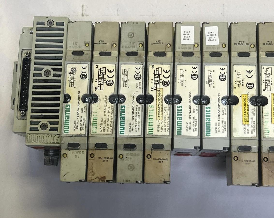 Used NUMATICS,N/A,FOURTEEN STATION MANIFOLD VALVE ASSELMBLY