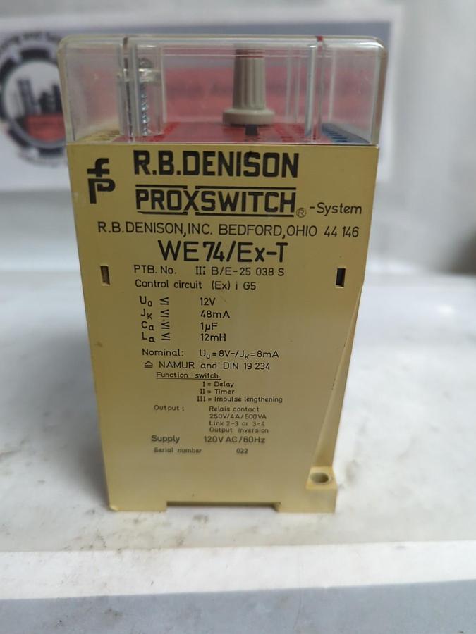 Used R.B. DENISON,WE74/EX-T,PROXSWITCH 120VAC 60HZ PRE-OWNED