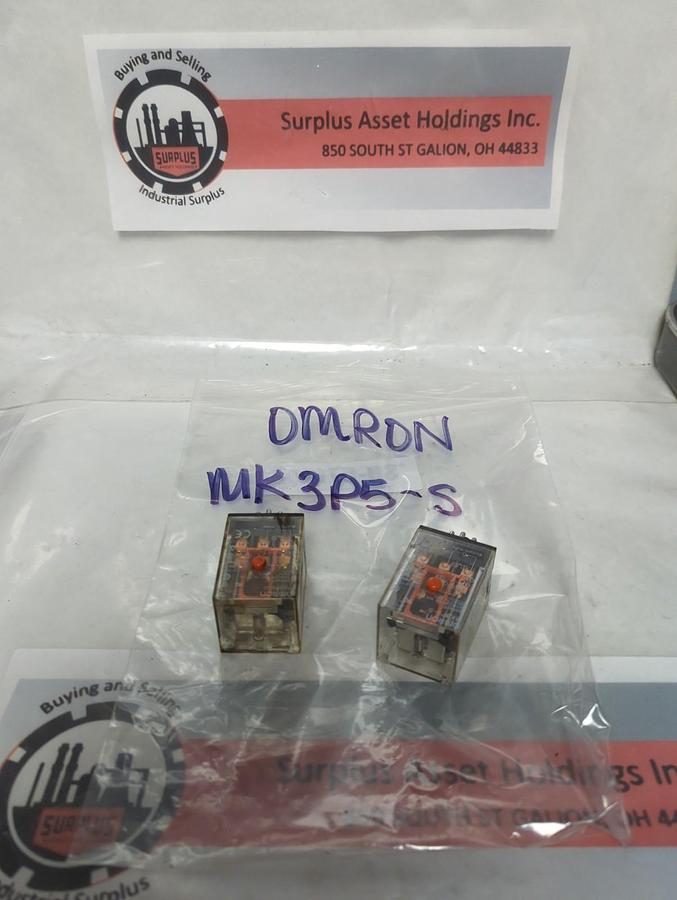 Used OMRON,MK3P5-S,PLUG IN RELAY 11-PIN 10A LOT OF 2 PRE-OWNED
