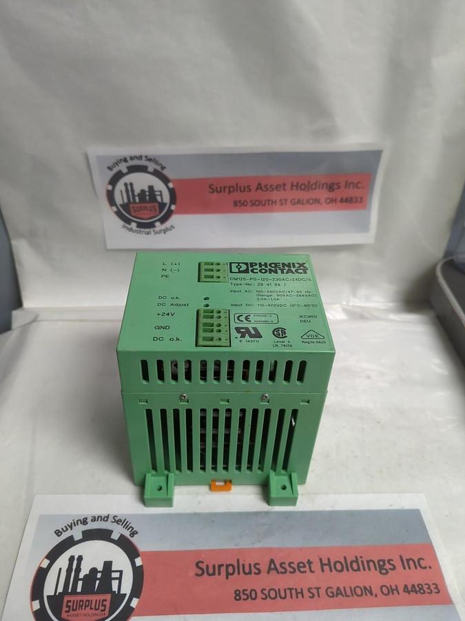 Used PHOENIX CONTACT,CM  125 PS-120-230AC/24DC/5,POWER SUPPLY TYPE 29 41 94 7