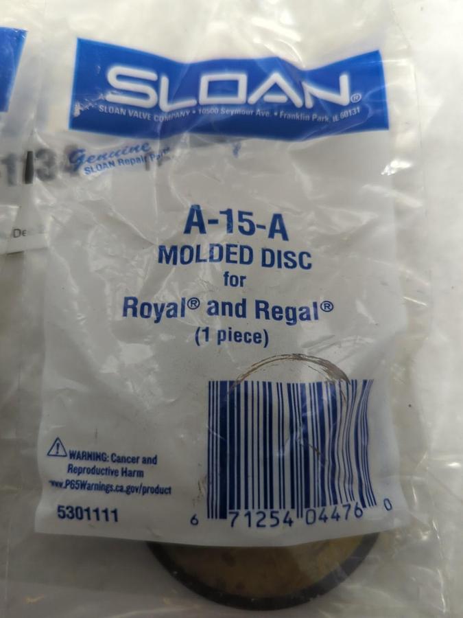 SLOAN,A-15-A,MOLDED DISC LOT OF 2 NOS