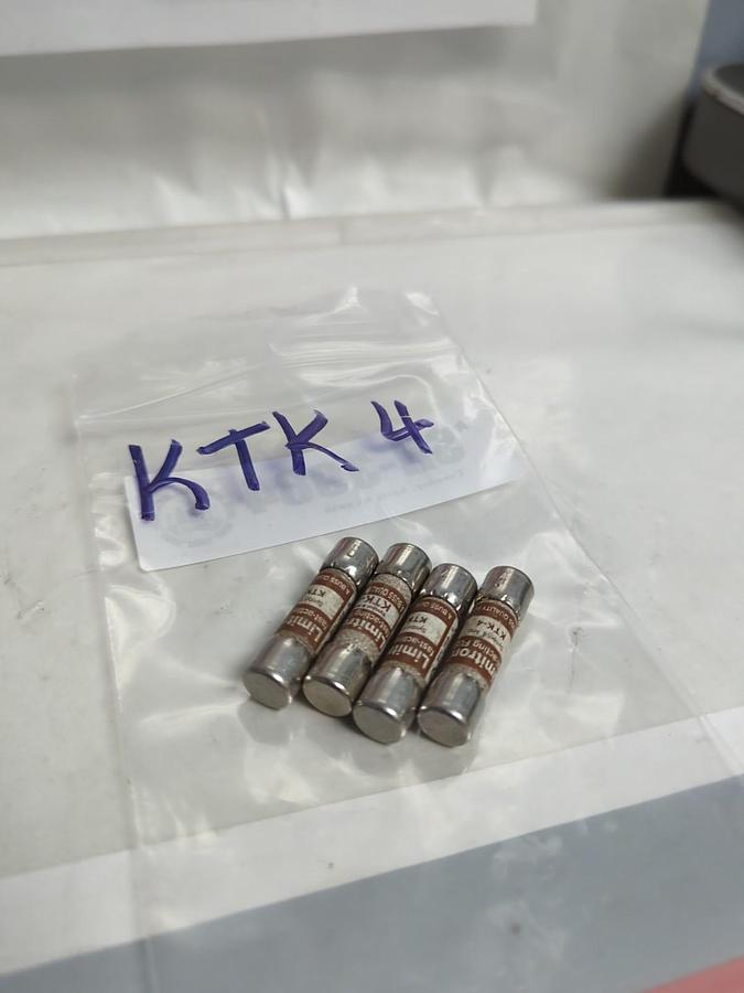 Used COOPER BUSSMANN,KTK-4,LIMITRON 4 AMP FUSE LOT OF 4 PRE-OWNED