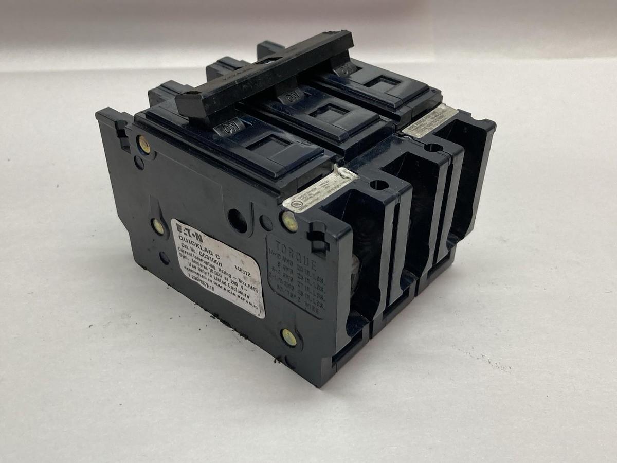 Used Eaton,QC3100H,3-Pole Circuit Breaker 100A 240V 50/60Hz