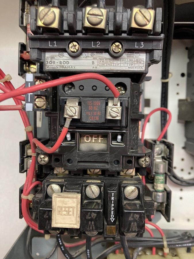 Used Allen-Bradley,2100 2113B,Size 1 MCC 12 Inch Starter Bucket 15 Amp Breaker