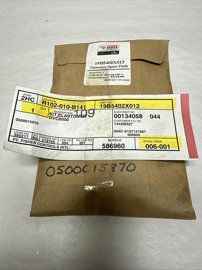 Used Fisher,19BB5402X012,Elastomer Spare Parts Kit