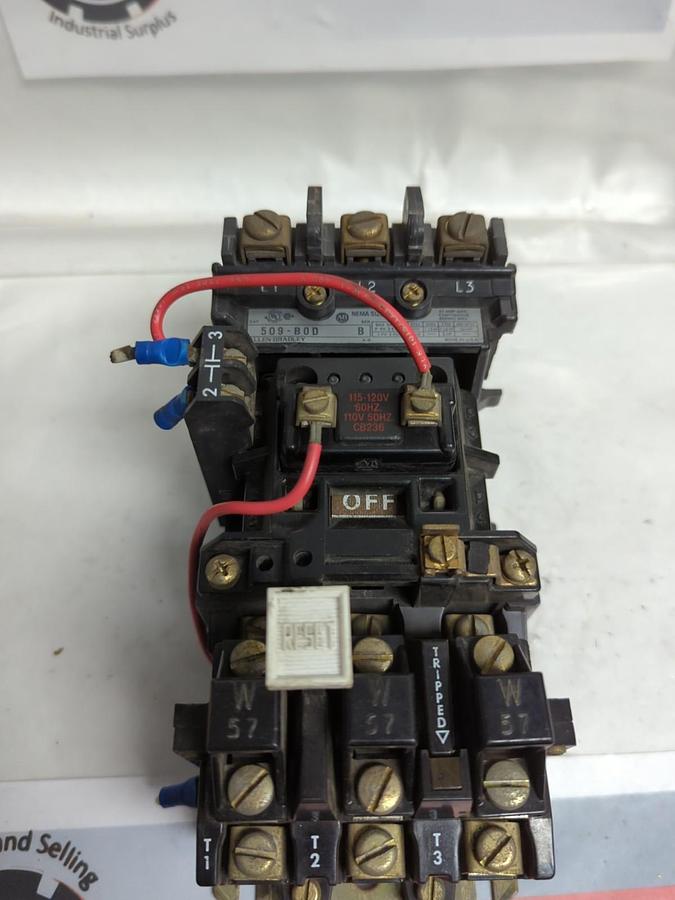 Used ALLEN BRADLEY,509-B0D,MOTOR STARTER SERIES B SIZE 1 PRE-OWNED