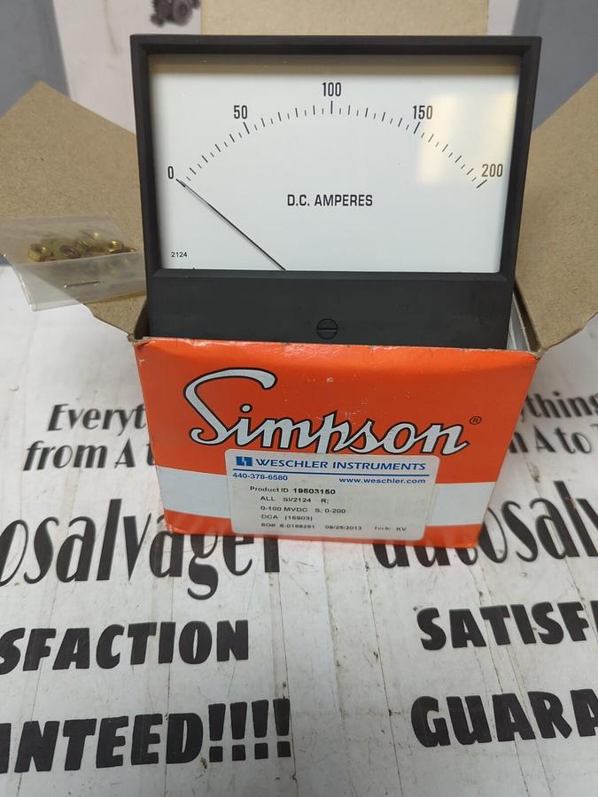 SIMPSON WESCHLER,ALL SI/2124,PANEL METER 0-200 DCA NOS