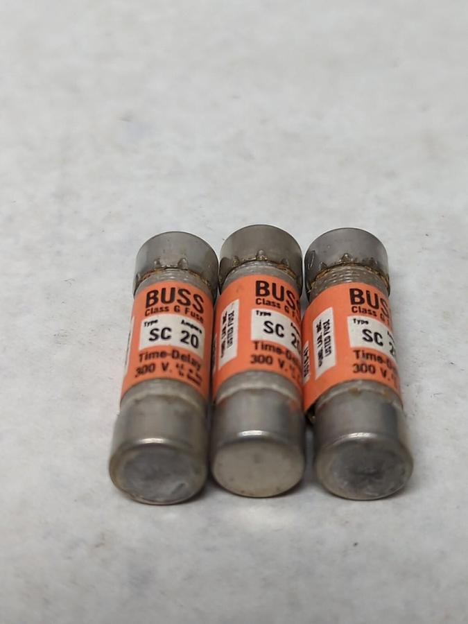 COOPER BUSSMANN,SC 20,BUSS 20 AMP FUSE LOT OF 3 NOS