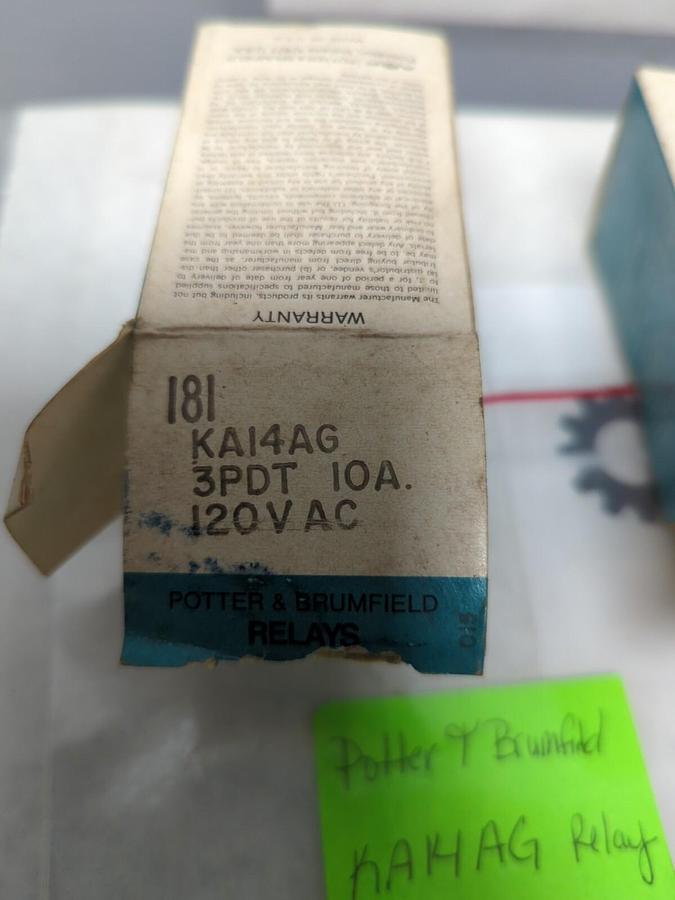 POTTER & BRUMFIELD,KA14AG,RELAY LOT OF 2 NOS