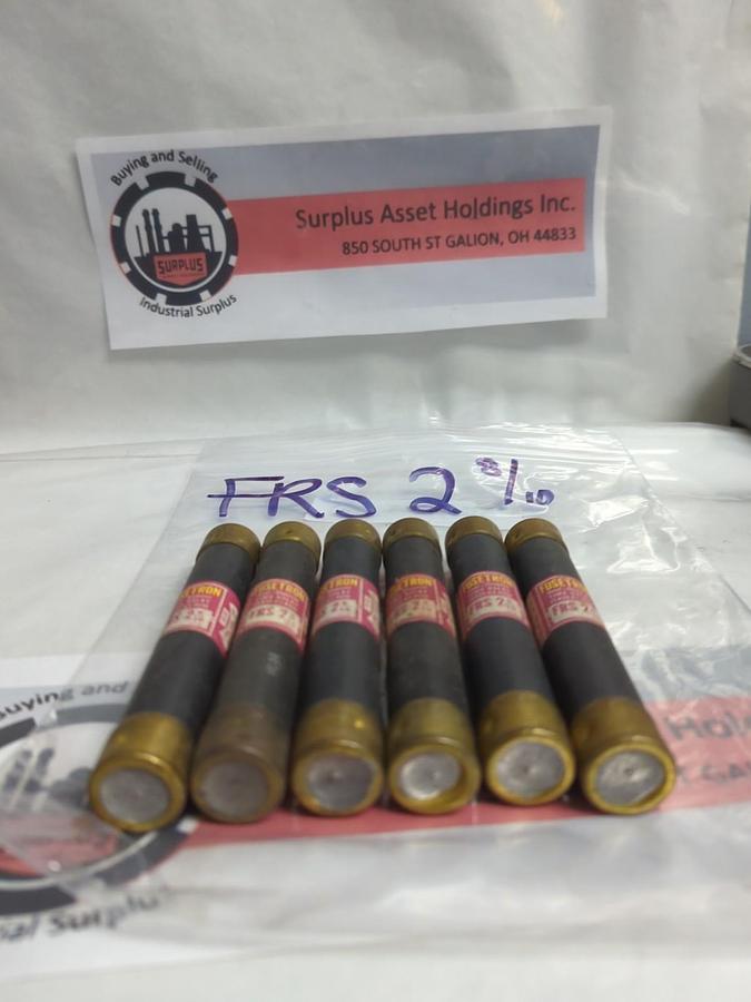 Used COOPER BUSSMANN,FRS-2-8/10,FUSETRON 2-8/10 AMP FUSE LOT OF 6 PRE-OWNED