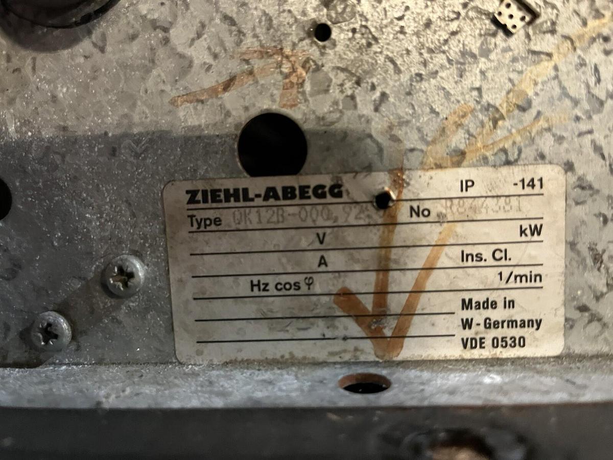 Used ZIEHL-ABEGG,QK12B-000,BLOWER FAN NO MOTOR 38"