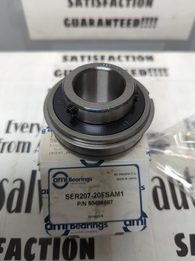 AMI BEARING,SER207-20FSAM1,INSERT BEARING SET SCREW COLLAR W/ SNAP RING 1-1/4 IN