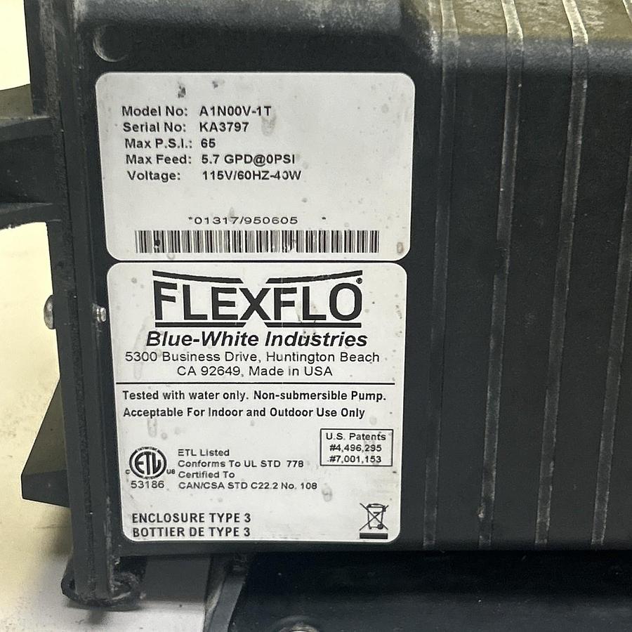 Used BLUE WHITE,A1N00V-1T,FLEXFLO PERISTALTIC METERING PUMP