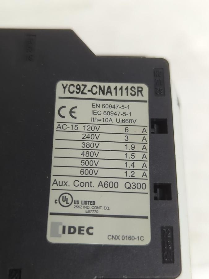 Used IDEC,YC1U-11,DOUBLE CONTACTOR AC-15 PRE-OWNED