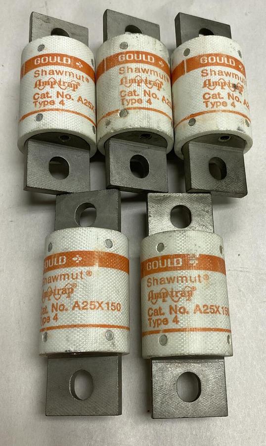 Gould Shawmut,A25X150,Fuse Lot of 5 NOS