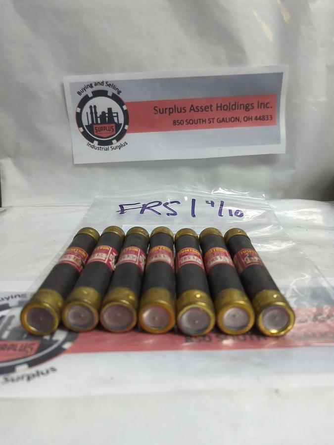 Used COOPER BUSSMANN,FRS-1-4/10,FUSETRON 1-4/10 AMP FUSE LOT OF 7 PRE-OWNED