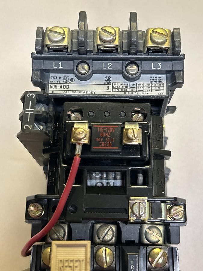 Used ALLEN BRADLEY,509-AOD,NON-REVERSING STARTER SIZE 0 18A 600V