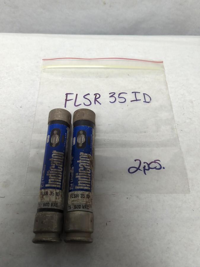 Used LITTELFUSE,FLSR35ID,INDICATOR 35 AMP FUSE LOT OF 2 PRE-OWNED
