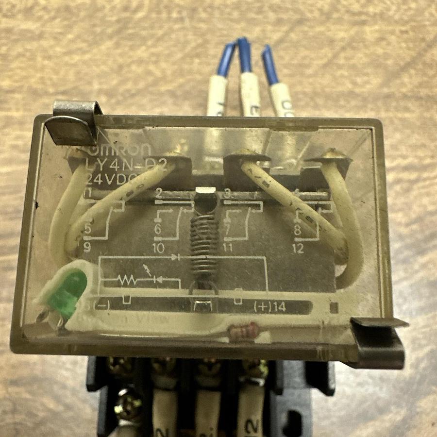 Used Omron,LY4N,24VDC Relay w/1291YT Base  LOT of 2