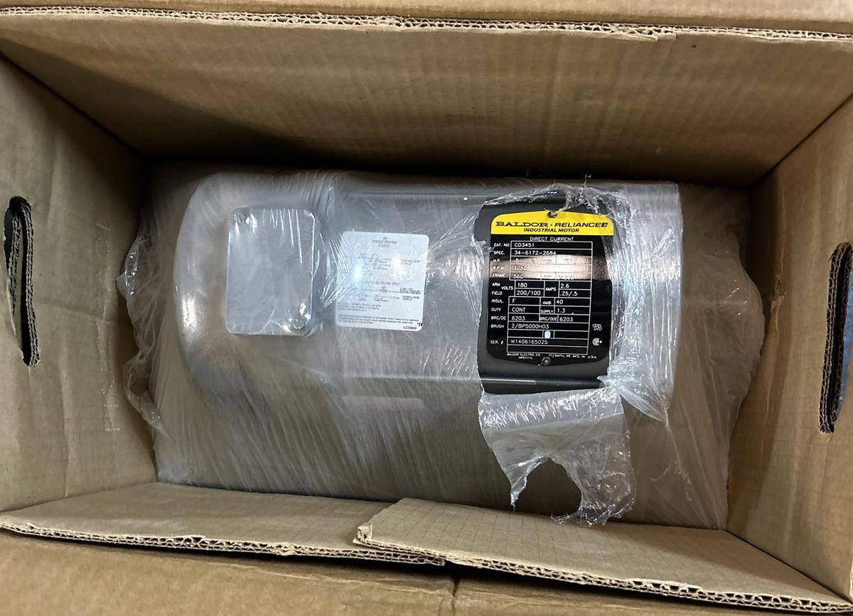 BALDOR,CD3451,DC MOTOR 1/2HP 1750RPM 180VDC 56C FRAME NOS