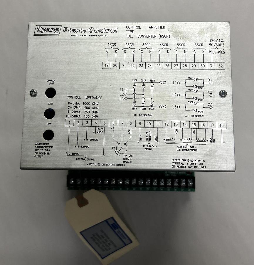 SPANG,E65262414 6SCR,CONTROL AMPLIFIER NOS