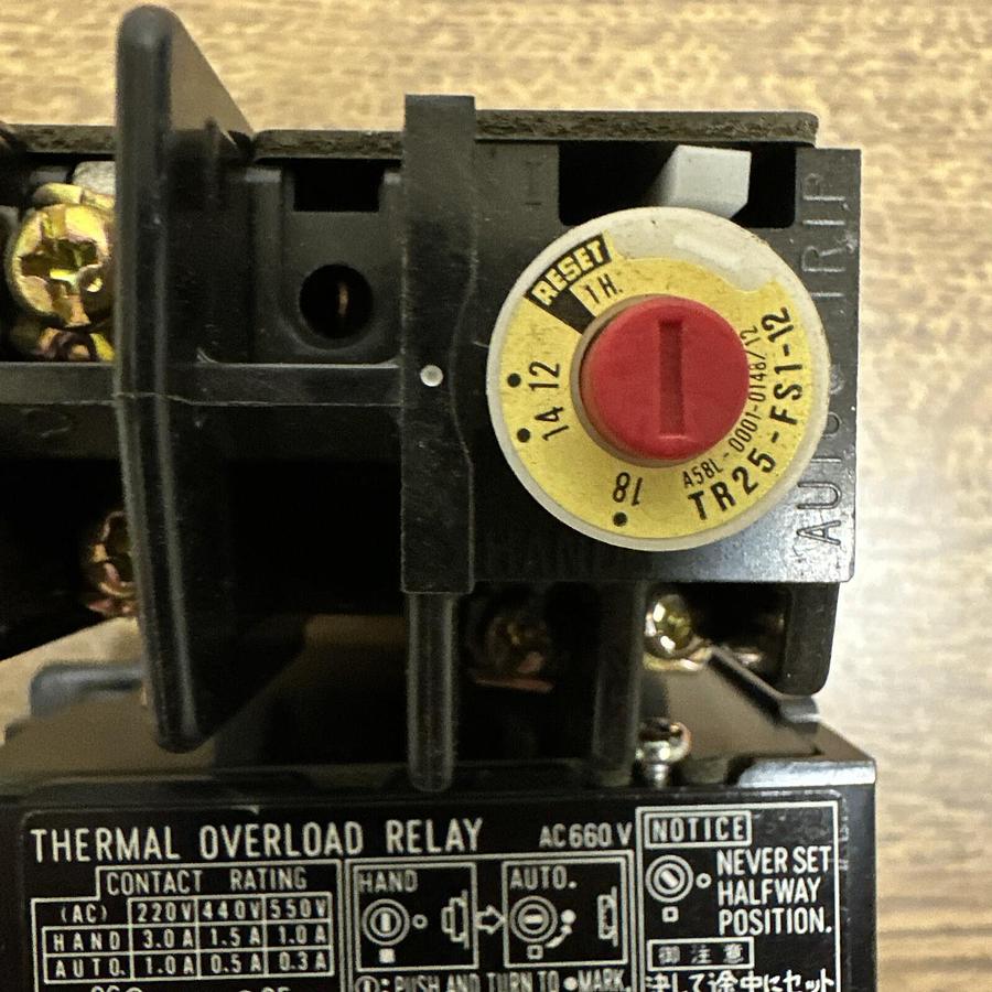 Used Hitachi,TR25-FS1-12,Thermal Overload Relay LOT of 3
