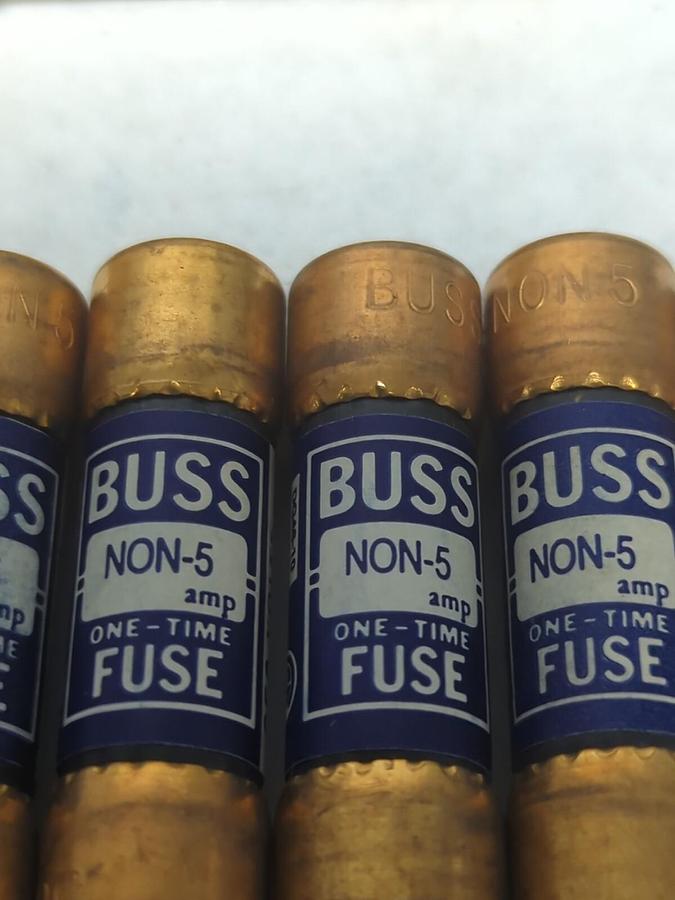 BUSSMANN,NON 5,ONE-TIME 5 AMP FUSES BOX OF 10 NOS