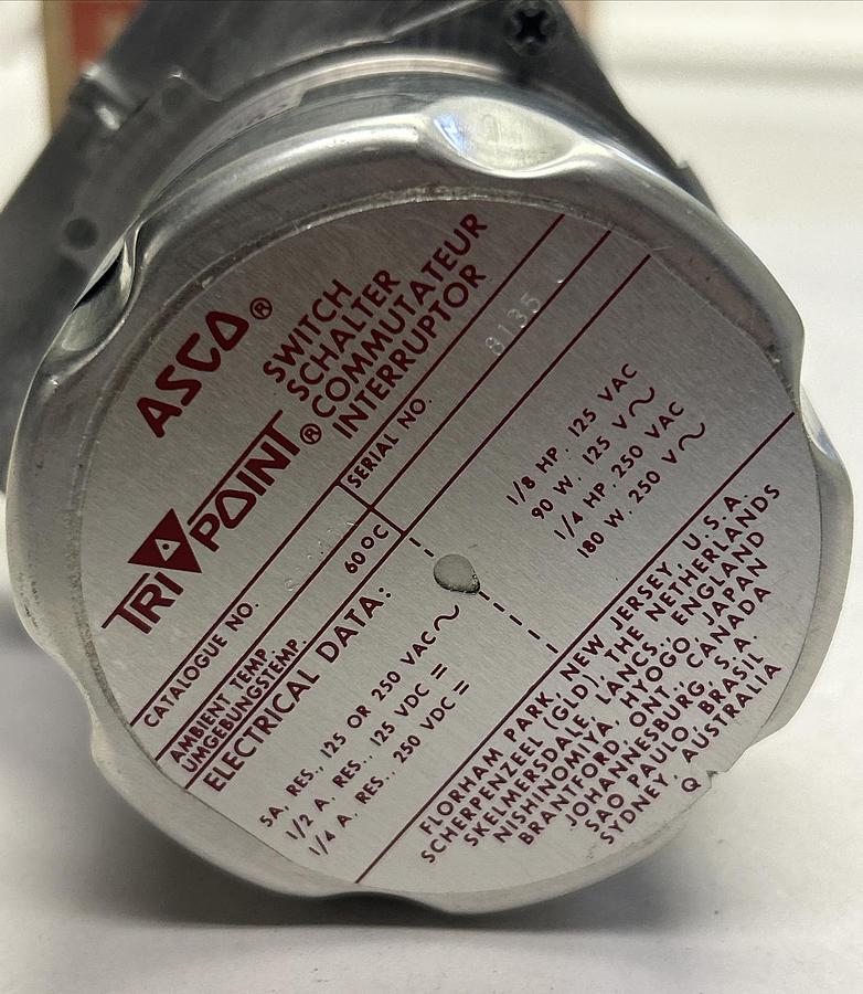 Used ASCO,SA11AK,PRESSURE SWITCH NEW