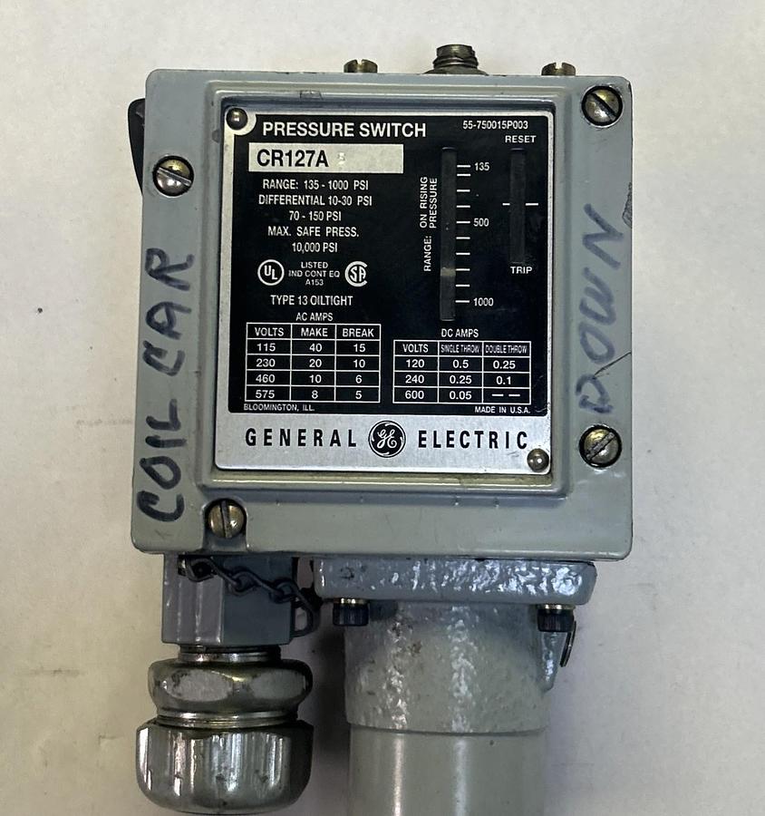 Used GENERAL ELECTRIC,CR127A5,PRESSURE SWITCH
