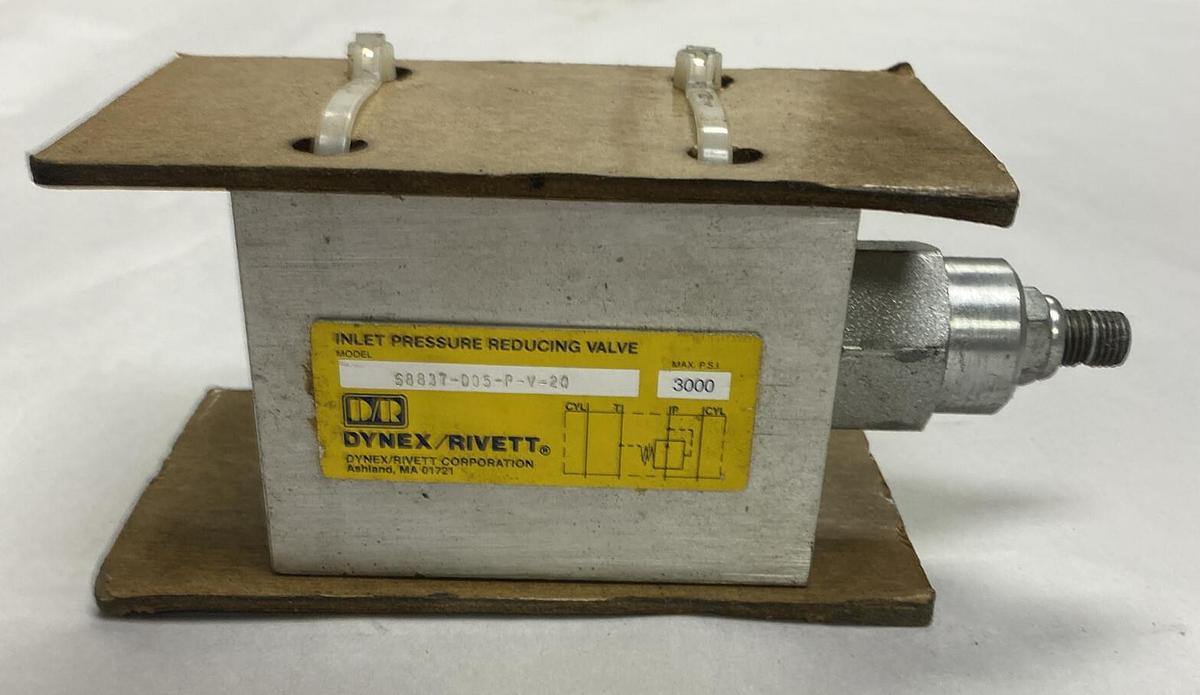 Used Dynex/Rivett,S8837-D05-P-V-20,Inlet Pressure Reducing Valve 3000 PSI
