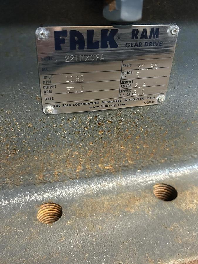 FALK,22HMXQ2A,GEAR DRIVE SPEED REDUCER 5HP 1160RPM 30.85 RATIO