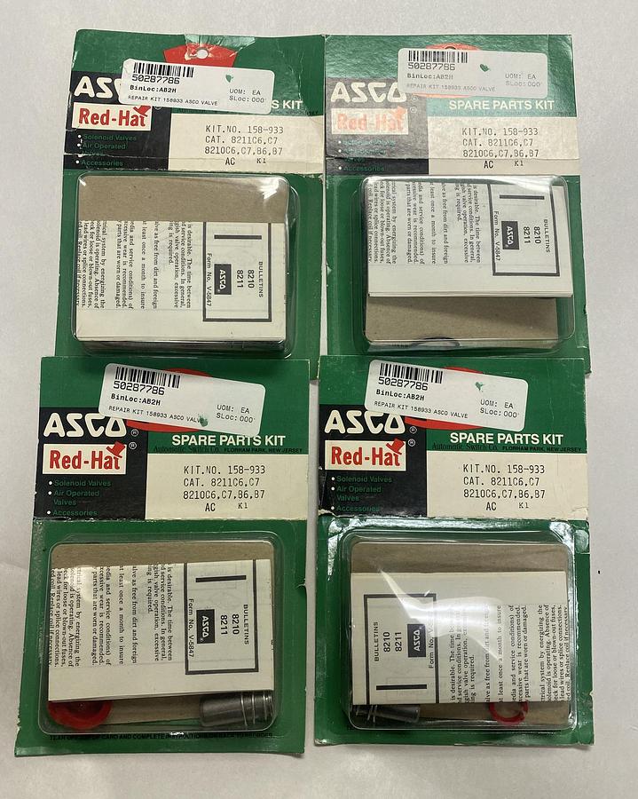 ASCO,158933,REBUILD KIT 8210 AC COIL LOT OF 4 NEW