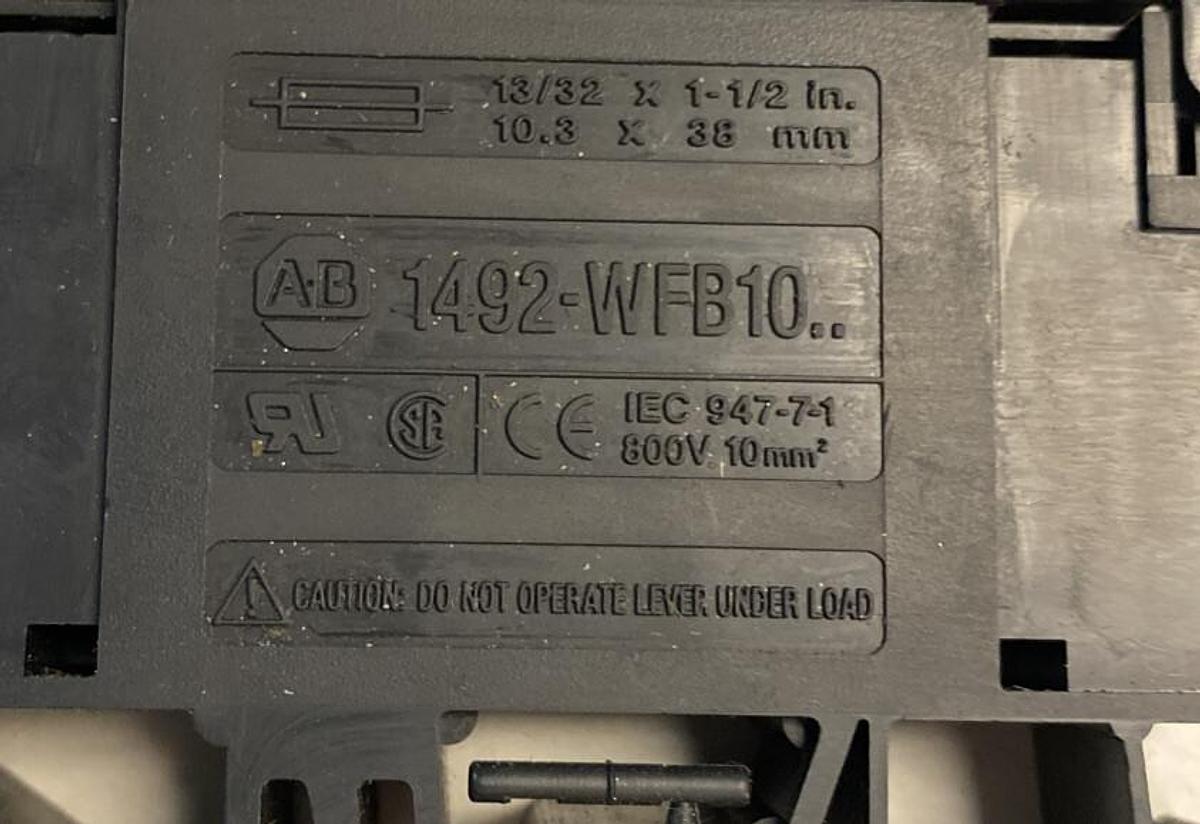 Used Allen-Bradley,1492-WFB10,Fuse Terminal Block LOT OF 3