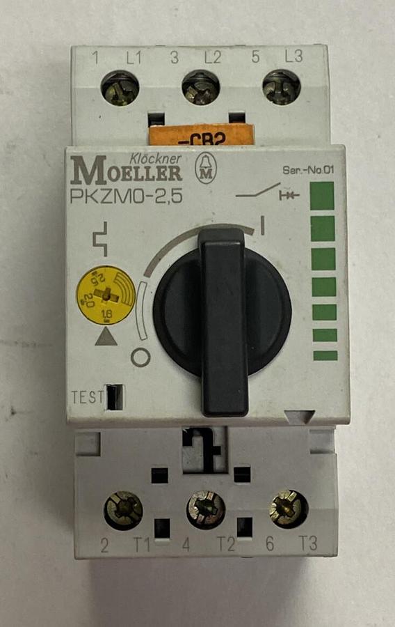 MOELLER,PKZM0-2.5,MOTOR PROTECTIVE CIRCUIT BREAKER 2.5A NOS
