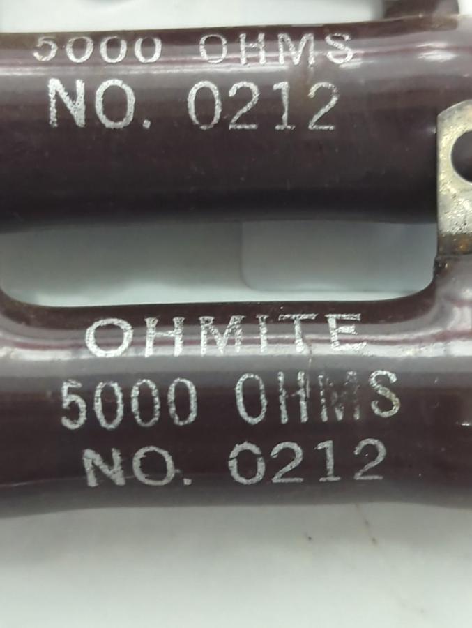 Used OHMITE,0212,RESISTOR 25 WATT 5000 OHMS LOT OF 6 PRE-OWNED