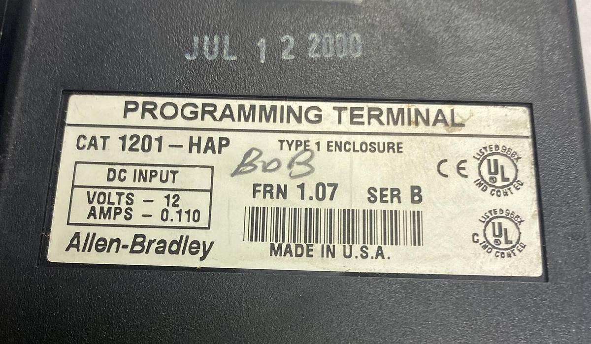 Used ALLEN BRADLEY,1201-HAP SER. B FRN 1.07, PROGRAMMING TERMINAL Lot Of 2