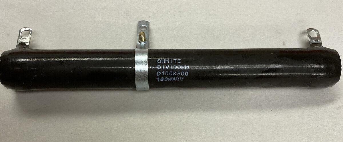 Used Ohmite,D100K500,Resistor 500 OHM Watt 100 Lot of 8 NOS