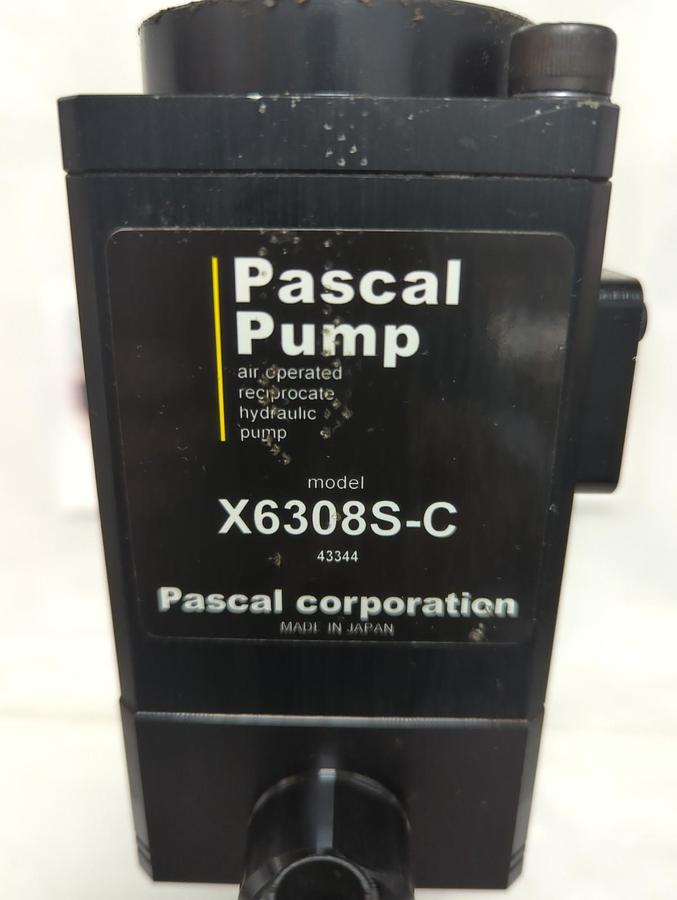 Used PASCAL,X6308S-C,AIR OPERATED RECIPROCATE HYDRAULIC PUMP W/ ATTACHMENT PRE-OWNED